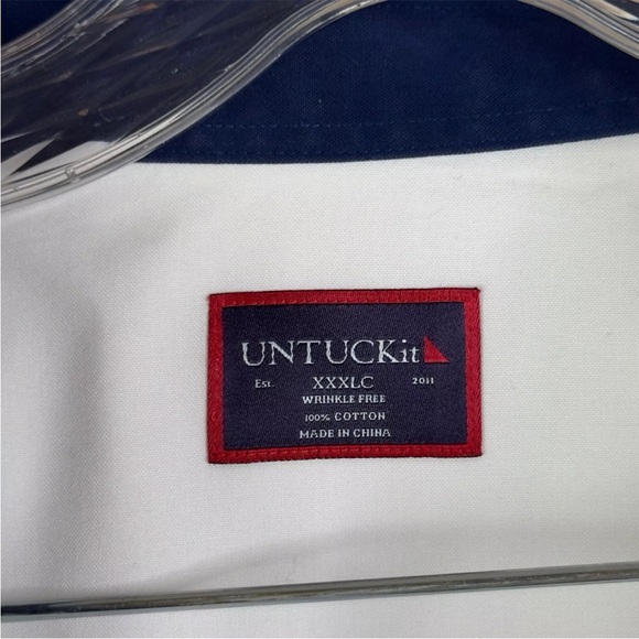 UNTUCKit Wrinkle-Free Cotton Long Sleeve Button Up Shirt Size 3XLC XXXLC White - Picture 5 of 10
